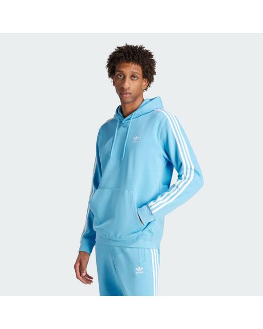 Adidas Originals Blue Adicolor Classics 3-Stripes Hoodie for men