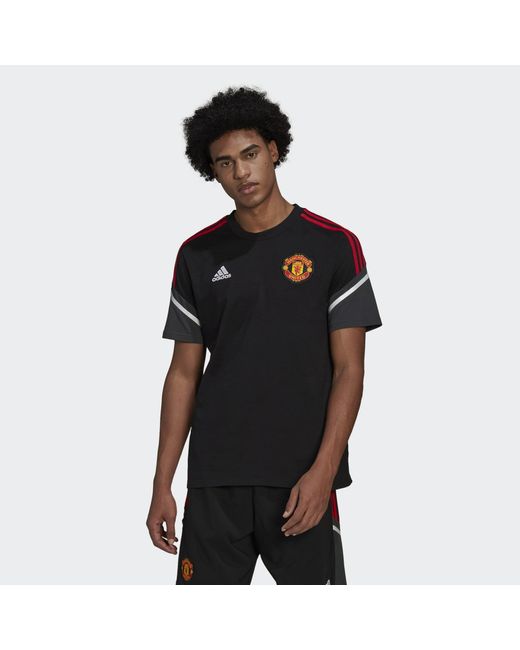 adidas Cotton Manchester United Condivo 22 Training T-shirt in Black ...