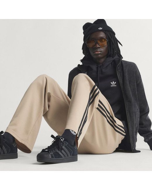 Adidas Black Adicolor Loose Tracksuit Bottom for men