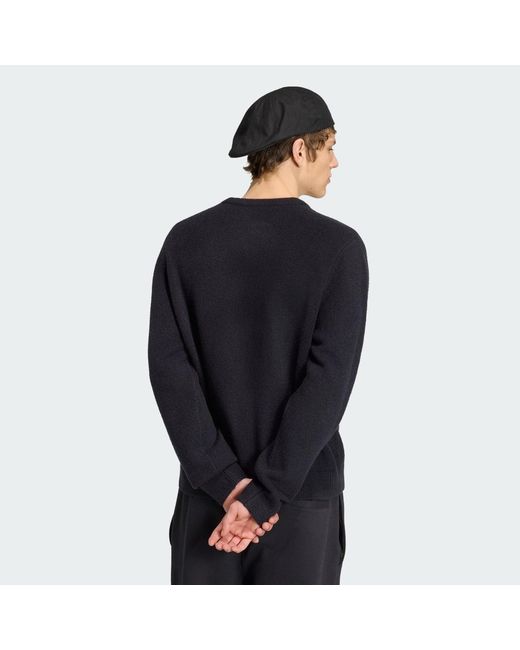 Adidas Black Trefoil Essentials Fully Knit Sweater for men