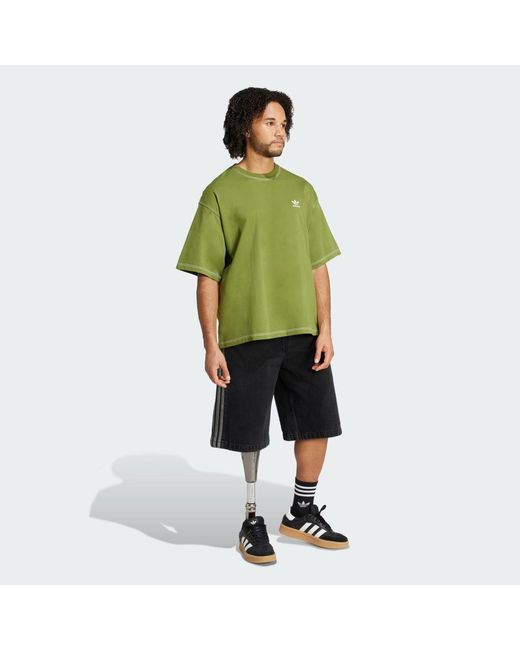 Adidas Green Trefoil Essentials Tee for men