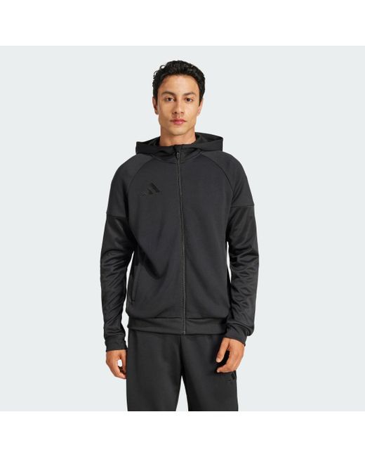 Felpa Con Cappuccio Tiro 25 Full-Zip di Adidas in Black da Uomo