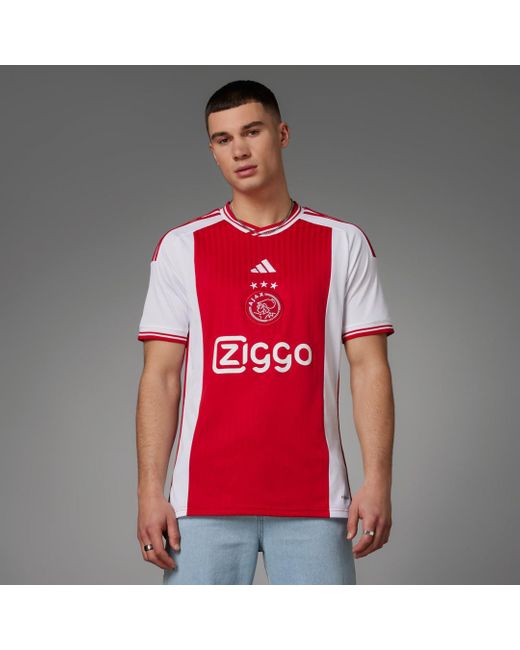 adidas Ajax Amsterdam 23 24 Home Jersey in Red for Men Lyst UK