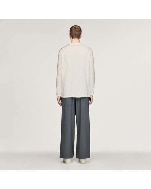 Adidas Natural Y-3 Oversized Gradient Stripes Long Sleeve T-Shirt
