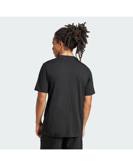 Adidas Black Essentials Small Logo Single Jersey T-Shirt for men