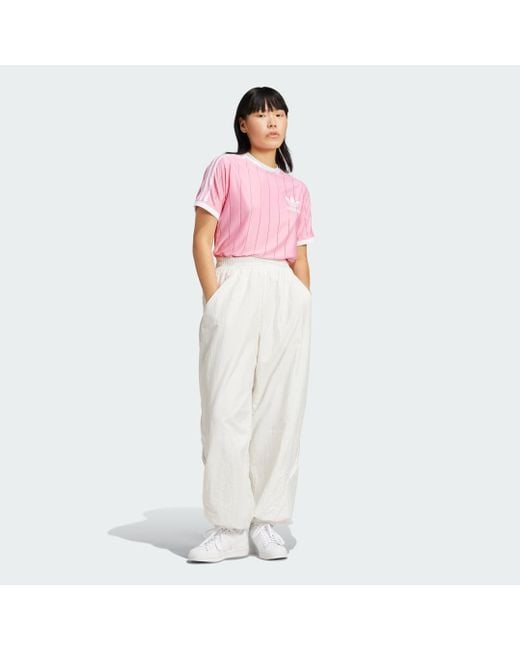 Adidas Pink Adicolor 3-Streifen Pinstripe T-Shirt
