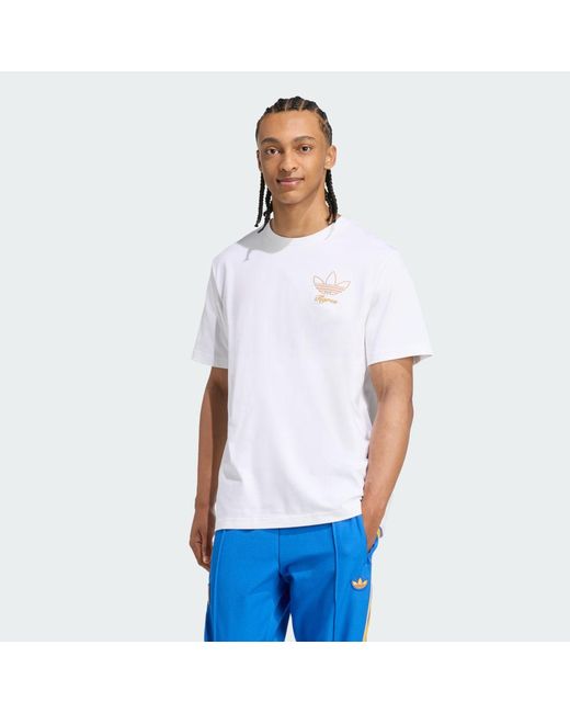 Adidas White Tigres Uanl Terrace Icons Graphic T-Shirt for men