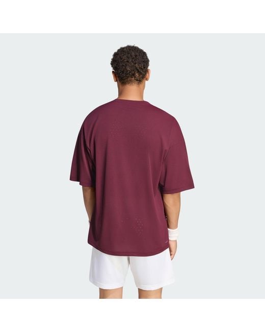 Adidas Red Tennis Climacool+ T-Shirt Pro for men