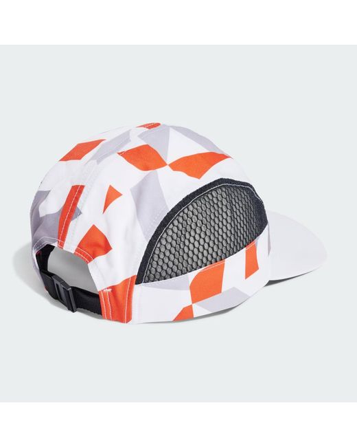 Adidas Metallic Adult Terrex Climacool 5 Panel Graphic Trail Running Cap,white/semi Impact Orange/black,one Size Fits Most