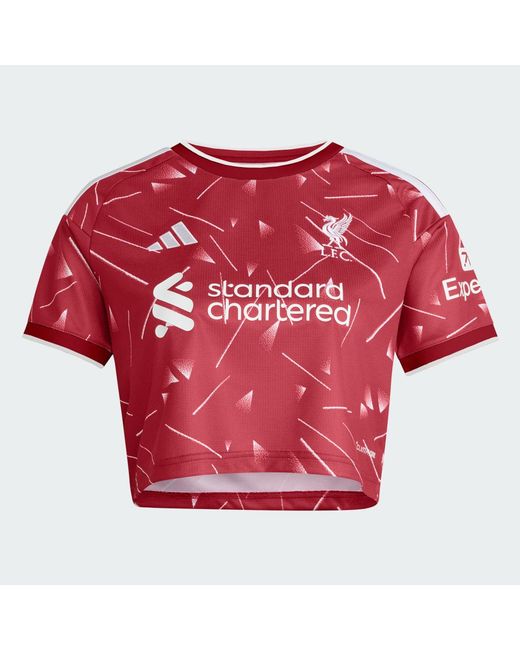 Adidas Red Liverpool Fc 26/27 Home Jersey Crop Top