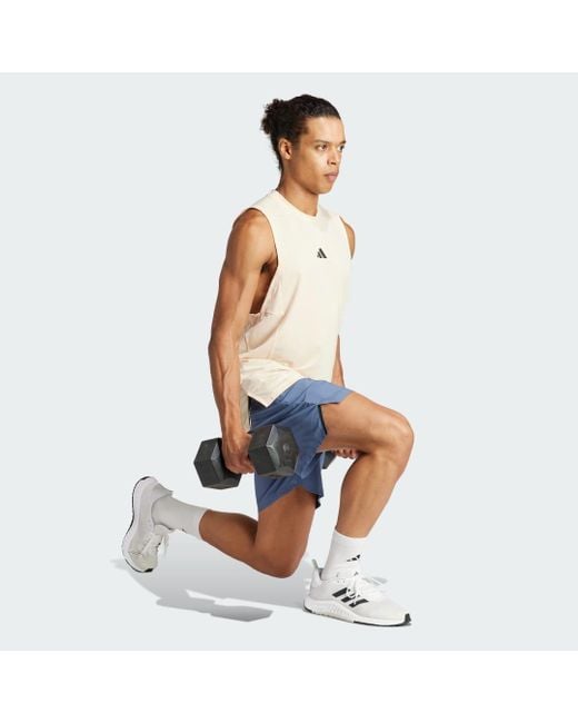 Canotta da allenamento Designed for Training Workout di Adidas in Natural da Uomo