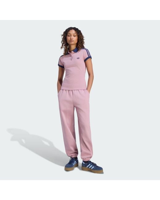 Adidas Pink 3-Stripes Polo