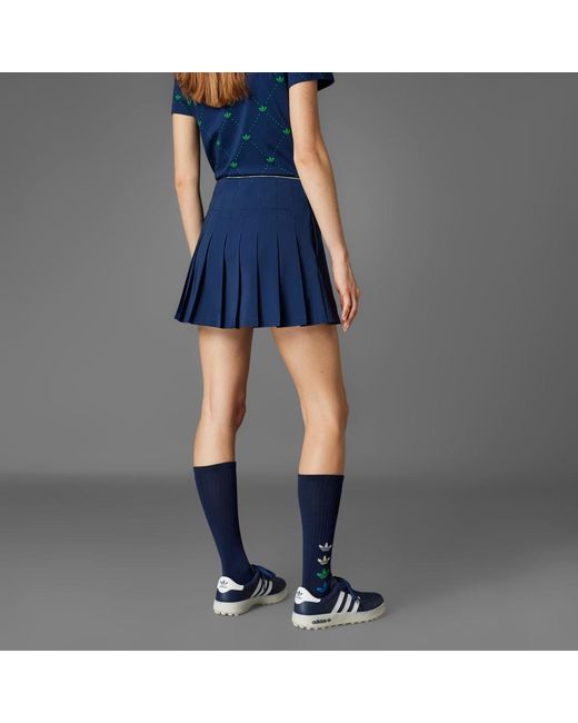 Adidas Blue Originals Pleated Skirt