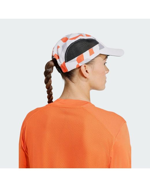 Adidas Metallic Adult Terrex Climacool 5 Panel Graphic Trail Running Cap,white/semi Impact Orange/black,one Size Fits Most