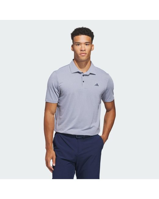Adidas Blue Performance Textured Polo Shirt for men