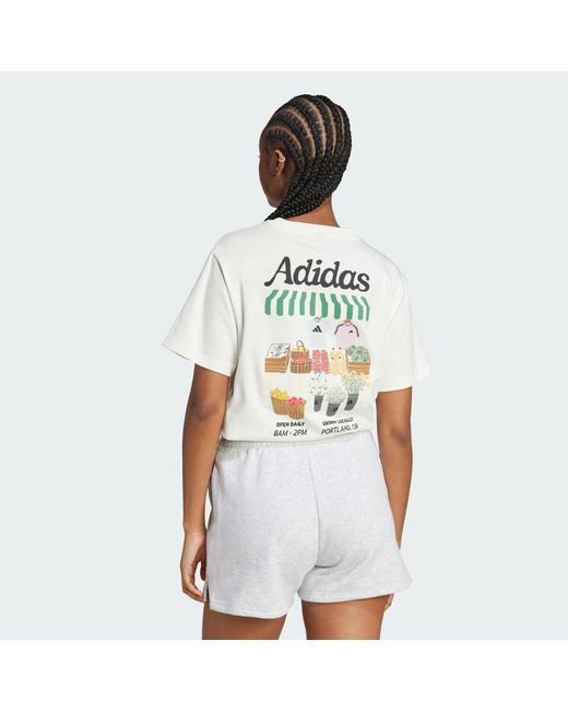 Adidas White Farmers Market Graphic T-Shirt