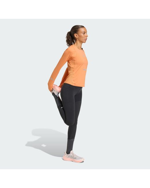 Adidas Orange Adi365 Climacool+ Long-Sleeve Top