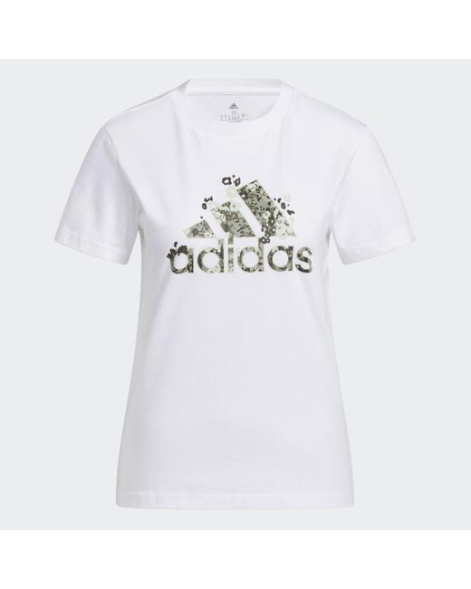 Floral Badge Of Sport Graphic T-Shirt di Adidas in White