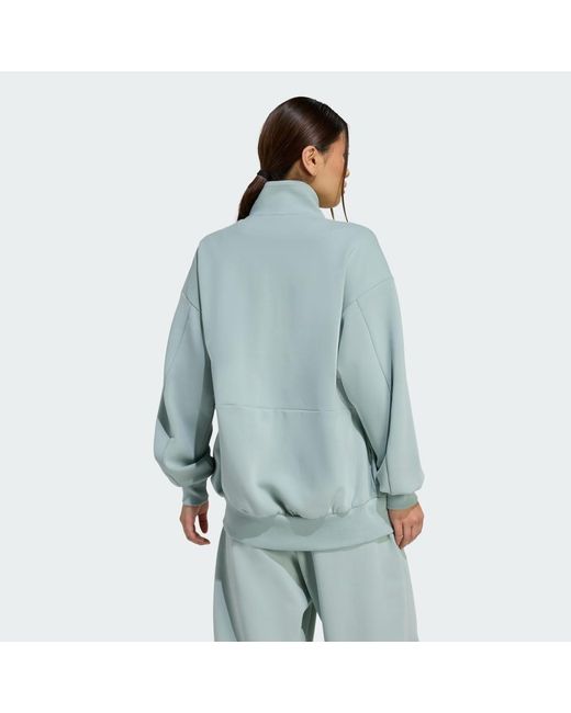 Adidas Blue Soft Lux Loose Full-Zip
