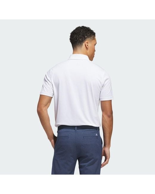 Adidas White Go-to Polo Shirt for men