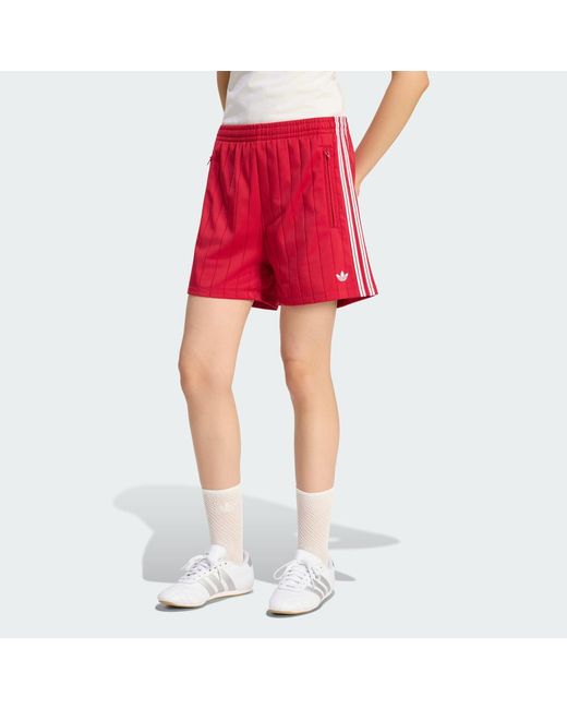 Adidas Red Pinstripe Firebird Shorts