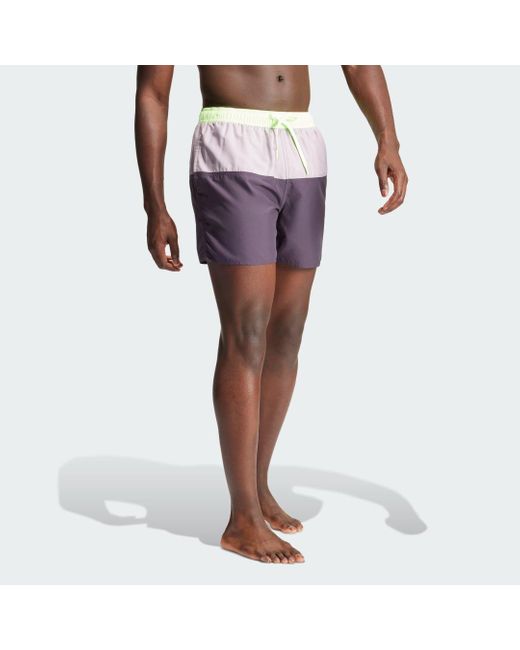 Adidas Purple Colorblock Clx Swim Shorts for men