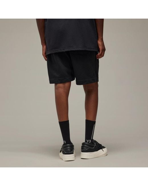 Y-3 French Terry Shorts di Adidas in Black da Uomo