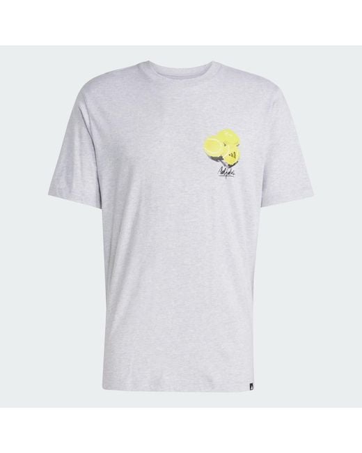 Adidas White Lounge Still Life Lemons Graphic Tee for men