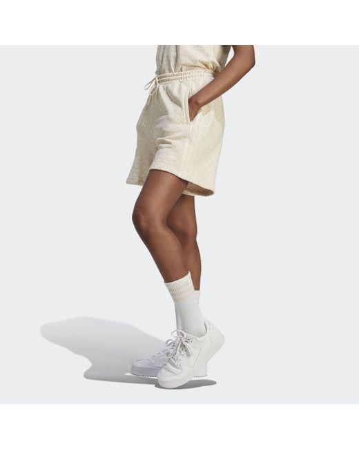 Adidas White Trefoil Monogram Shorts