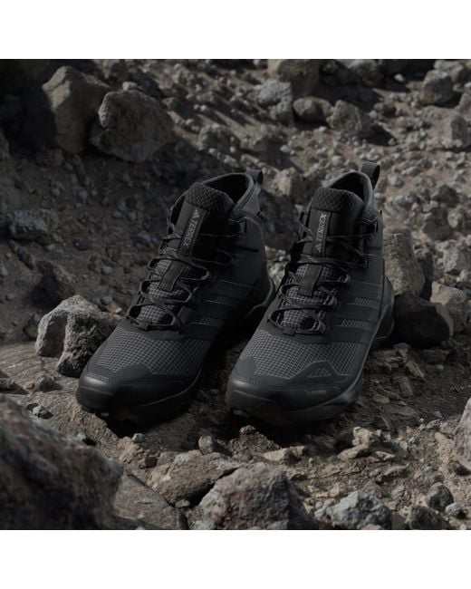 Adidas Black Terrex Skychaser Ax5 Mid Gore-Tex Climawarm+ Hiking Shoes for men