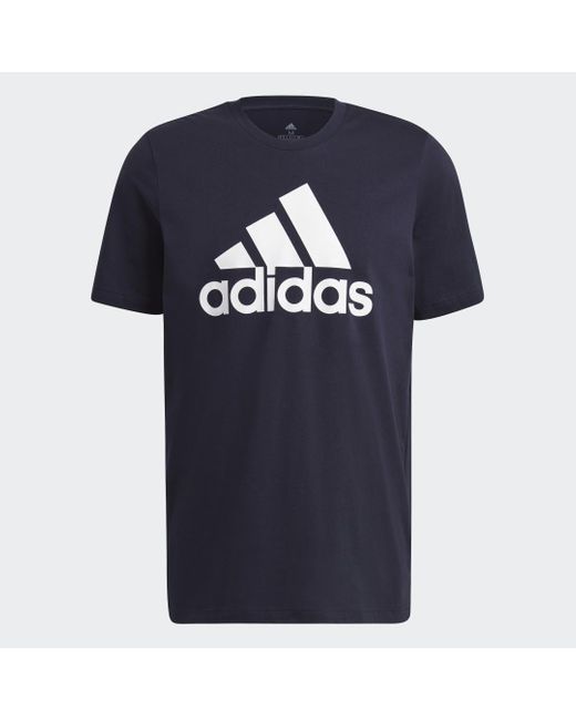 Adidas Blue Essentials Big Logo T-Shirt for men