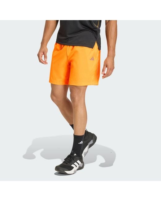 Adidas Orange Tech Apparel Shorts for men