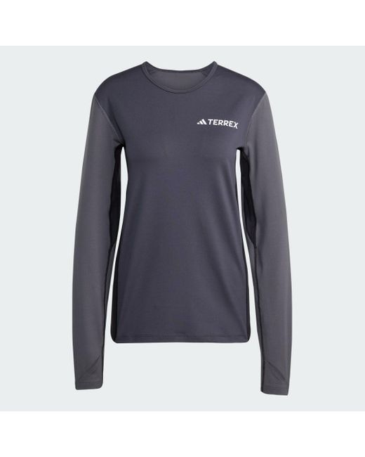 Adidas Blue Synthetic Base Layer Long Sleeve
