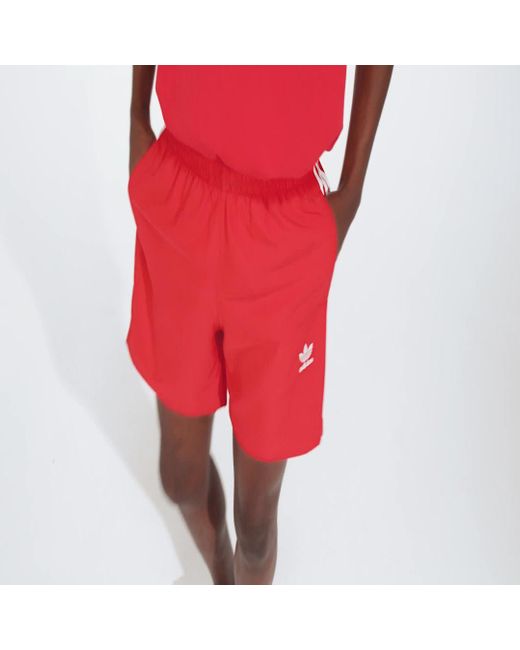 Adidas Red Originals Adicolor 3-stripes Swim Shorts for men