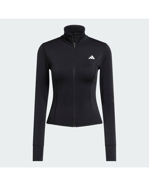 Adidas Black Optime Essentials Full-Zip Jacket