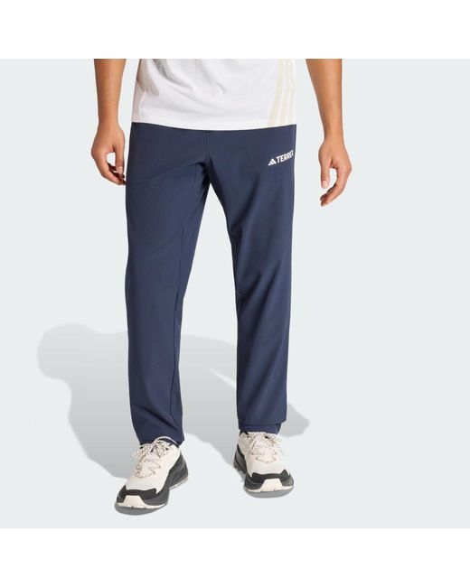 Adidas Blue Multi Essentials Stretch Joggers for men