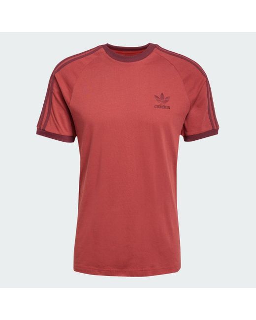 Adidas Red Adicolor Classics 3-Stripes Tee for men