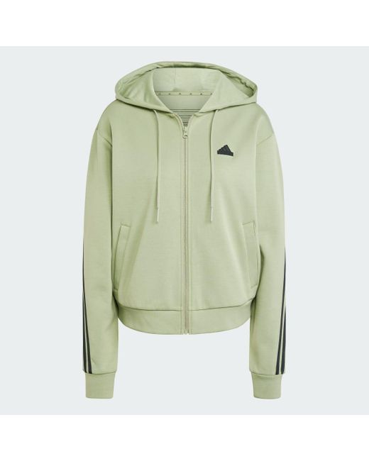 Adidas Green Future Icons 3-Stripes Full Zip Hoodie