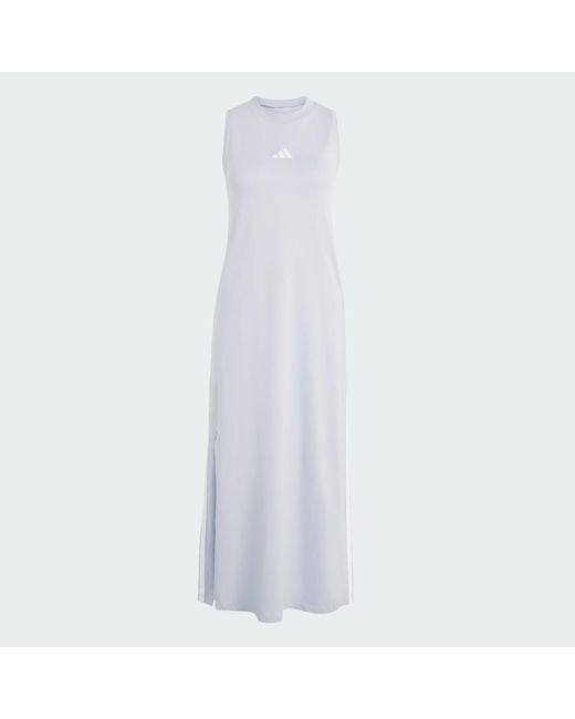 Adidas White Essentials 3-Stripes Long Racerback Dress