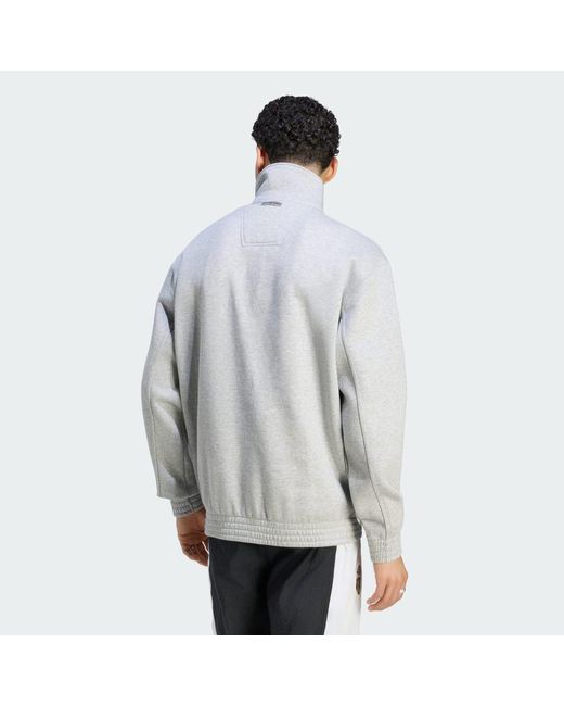 Adidas Gray Juventus Turin Eqt Half Zip Top for men