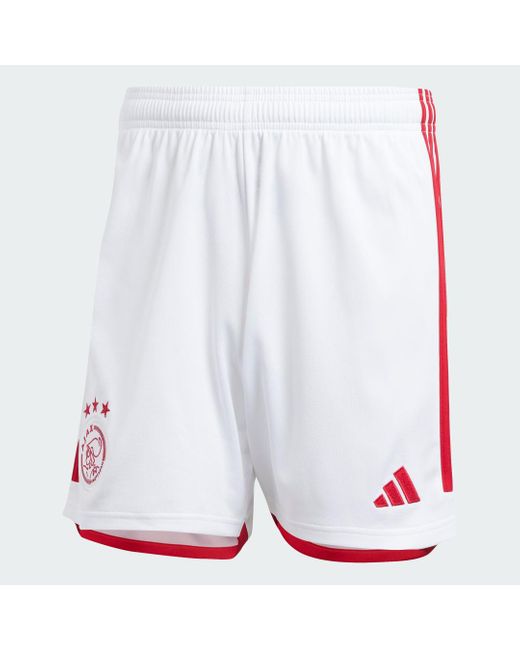 Adidas White Ajax Amsterdam 23/24 Home Shorts for men