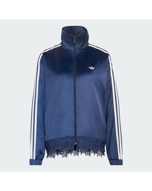 Adidas Blue Originals Satin Lace Firebird Track Top Loose
