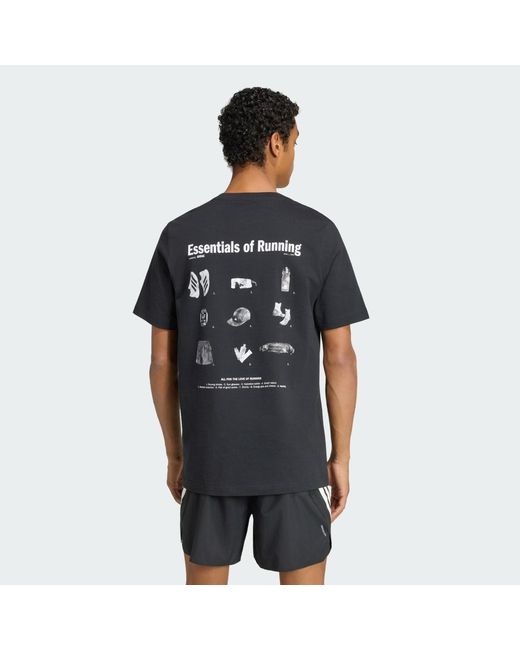 Adidas Originals Black Run Essentials Graphic T-Shirt for men