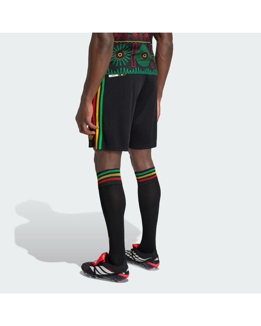 Adidas Black Jamaica 26 X Bob Marley Away Shorts for men