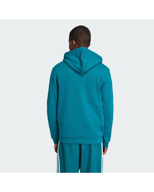 Adidas Blue Adicolor Classics Trefoil Hoodie for men