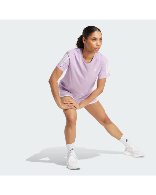 T-Shirt Own The Run di Adidas in Purple