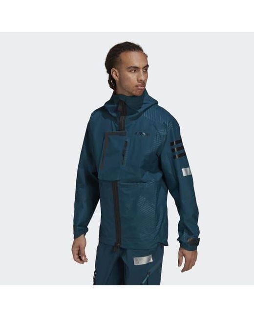 adidas Synthetic Terrex Xploric Graphic Rain.rdy Hiking Jacket in Green