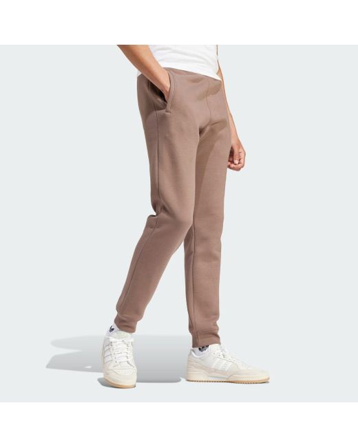 Adidas Brown Trefoil Essentials Joggers for men