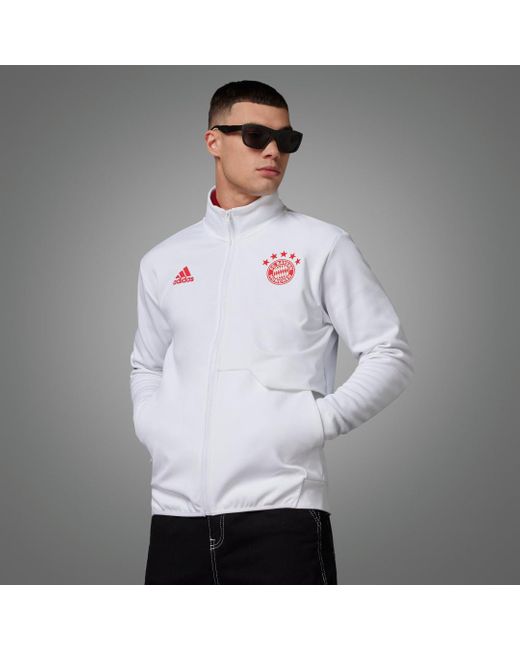 Giacca Anthem FC Bayern München di Adidas in Gray da Uomo