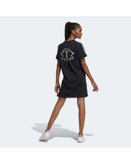 Vestido camiseta Love Unites adidas de Algodón de color Negro | Lyst